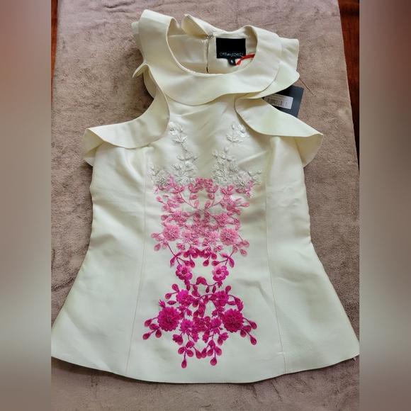 Embroidered sleeveless top - Cynthia Rowley Size 6 - Picture 4 of 5